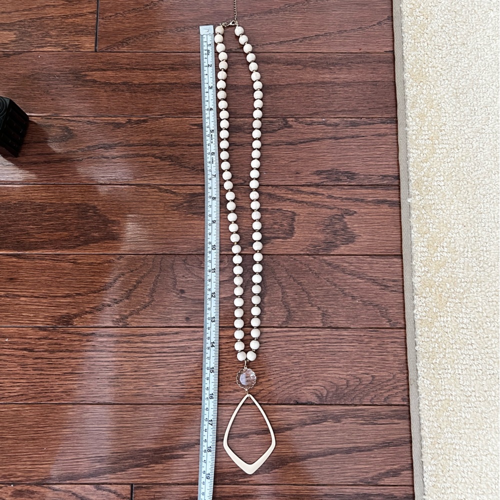 Boutique wooden beaded necklace.